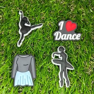 NEW - 4 Ballet Shoe Charms Crocs